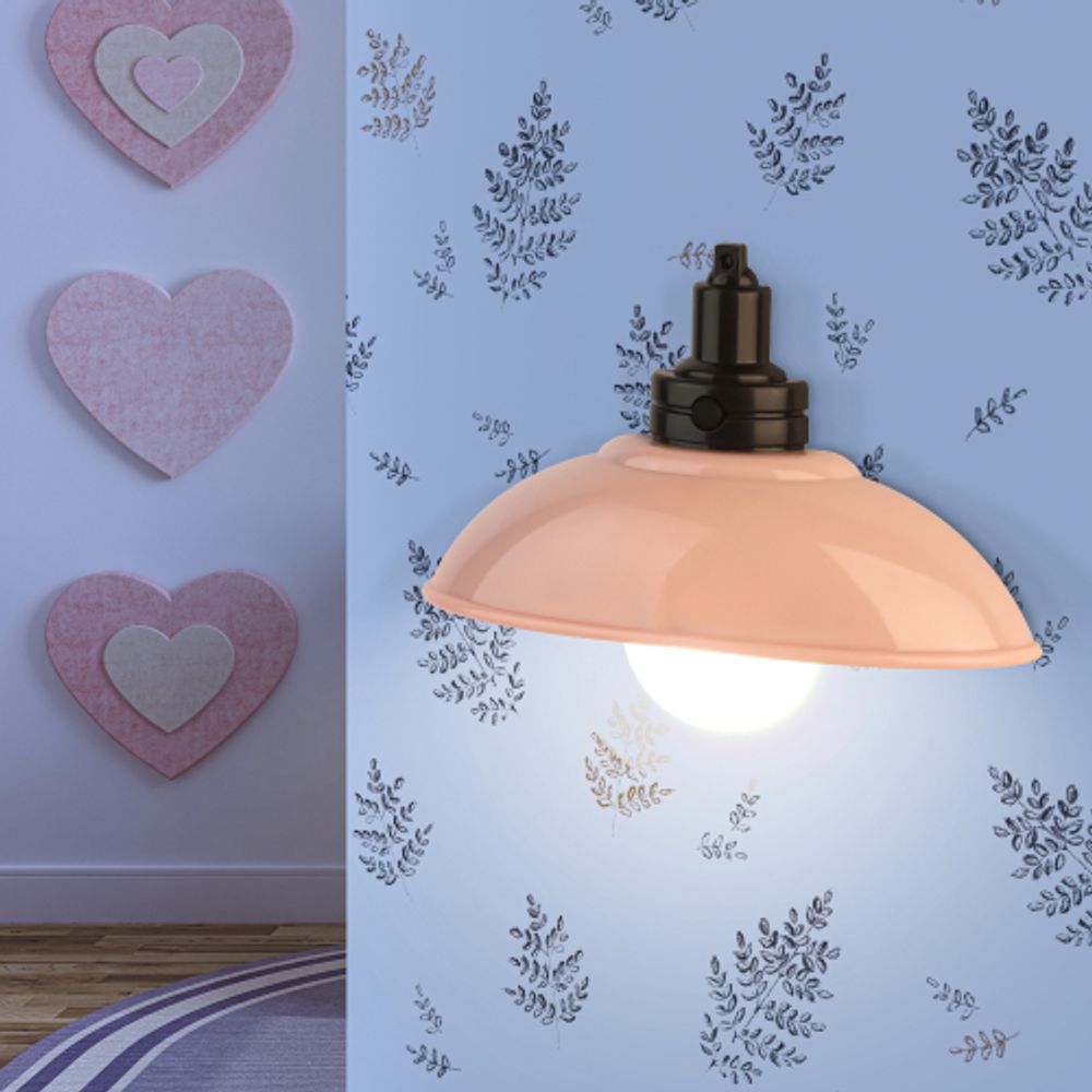 Ночник - светильник светодиодный ЭРА NLED-487-1W-SW-P настенный на батарейках с выключателем розовый | Ночники