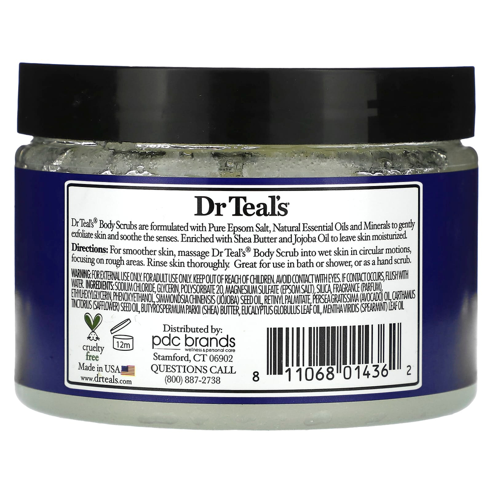 Dr. Teal's, скраб для тела с английской солью, эвкалипт и мята, 454 г (16 унций)