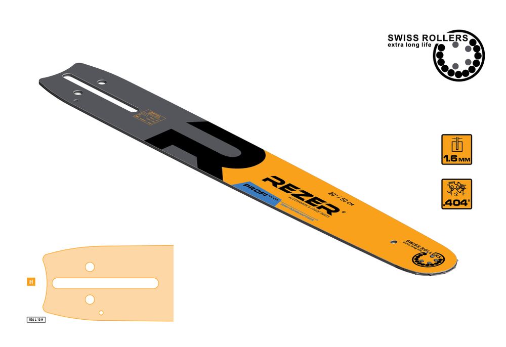 Rezer Profi 506 L 10 H Сварная многослойная направляющая шина для цепных пил