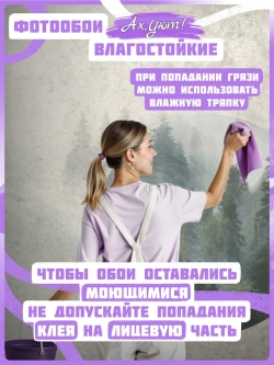 3D Фотообои туманный лес в горах