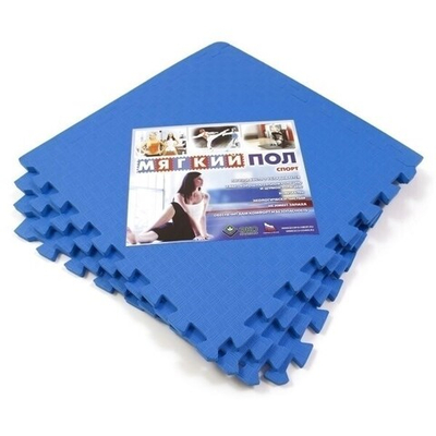 Мягкий пол Спорт 50х50х1,4 см синий до 10 шт. Синий
