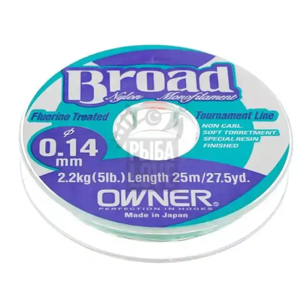 Леска Owner Broad 25м 0.10-0.24 поводочная