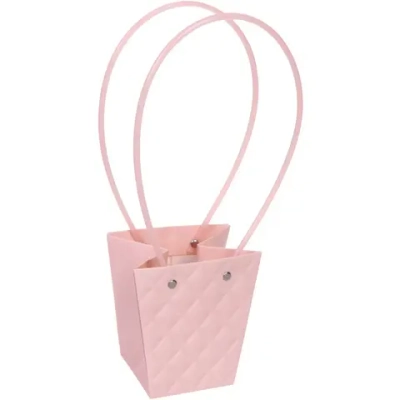 Пакет для цветов и подарков «Ромб» 12,5*12,5*8 см, розовый