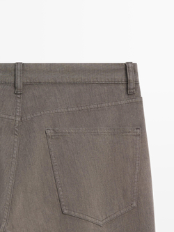 Massimo Dutti Джинсы зауженного кроя, серо-зеленый