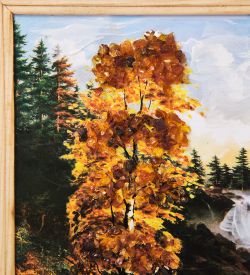 AMB-03/39 Картина «Красота природы» (с янтарной крошкой) H-32см