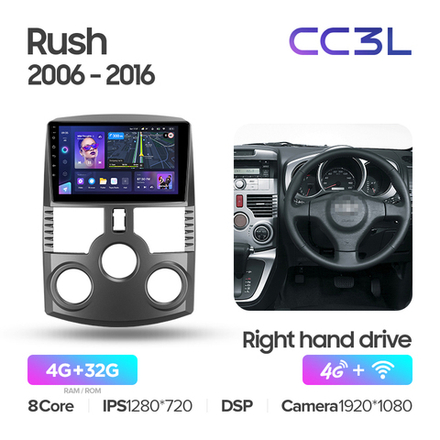 Teyes CC3L 9"для Toyota Rush 2006-2016 (прав)
