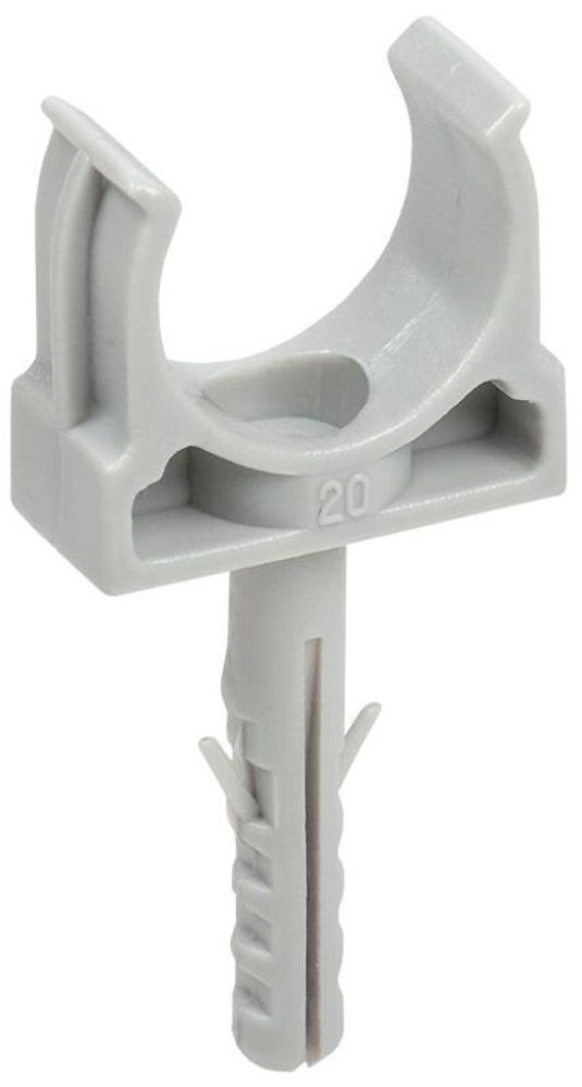 Держатель для труб (клипса) CT20 с защелкой и дюбелем без винта ELASTA IEK CTA10MP-CT20-K41-100 Держатель для труб (клипса) CT20 с защелкой и дюбелем без винта ELASTA IEK CTA10MP-CT20-K41-100
