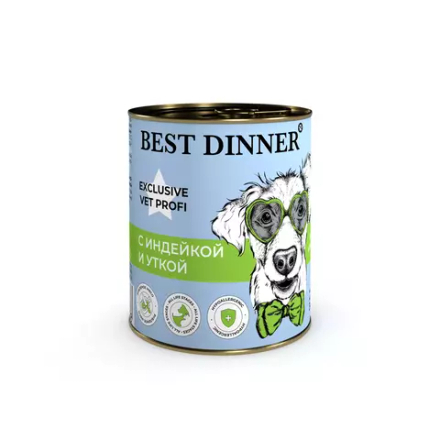 Консервы Best Dinner Hypoallergenic "С индейкой и уткой" 340 гр