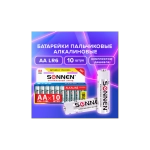 Батарейка АА SONNEN Alkaline, алкалиновые 10шт. 451086