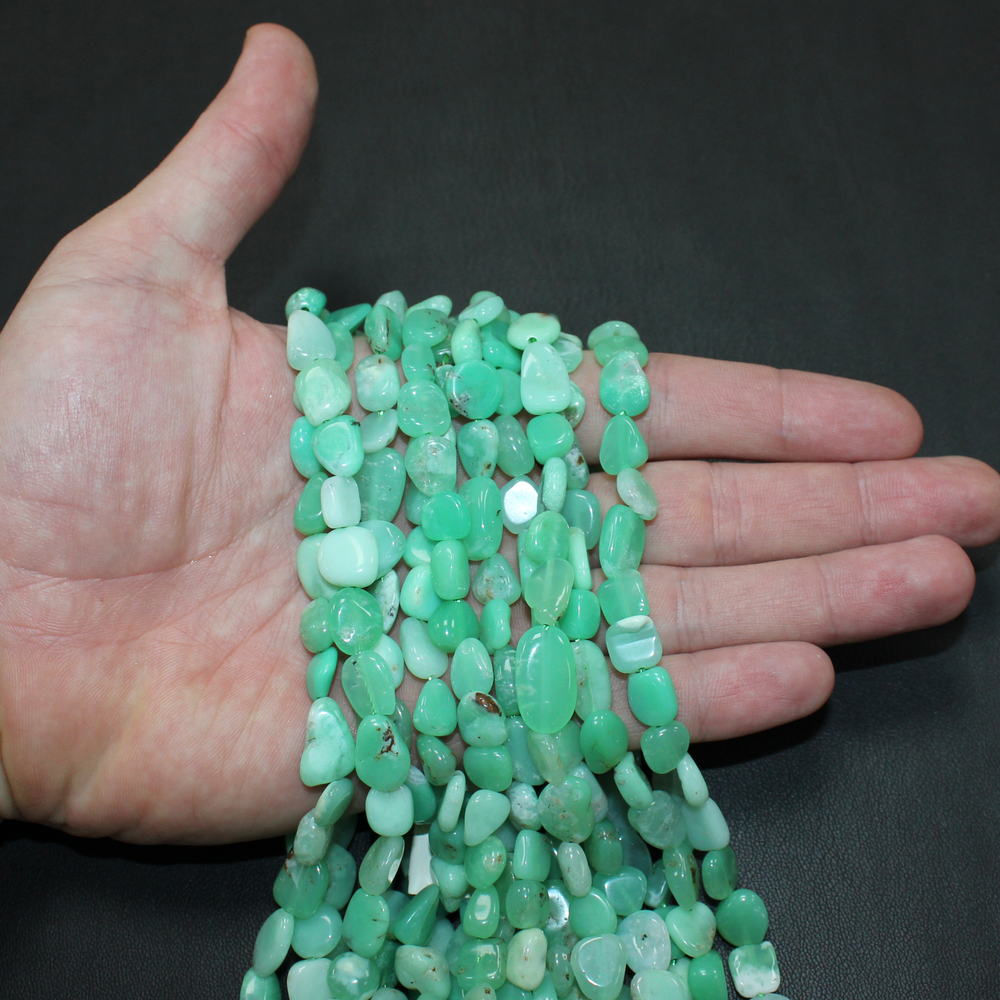 Хризопраз АА галтовка бусины 9-11мм