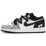 Jordan Air Jordan 1 Low top Vintage Basketball Shoes GS Gray White