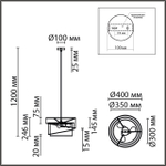 8041/3 MODERNI LN26 190 никель/черный/золото/белый, металл/текстиль Подвесной светильник Е27 3*60W 220V INDIRA