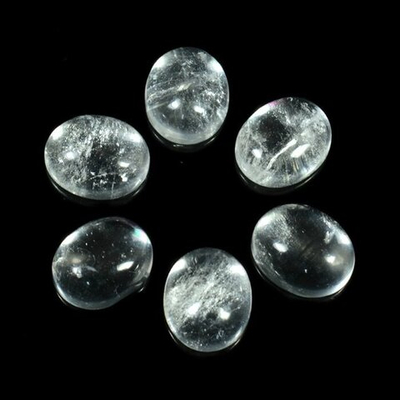 Кабошон из горного хрусталя овал, 10*12*5мм.