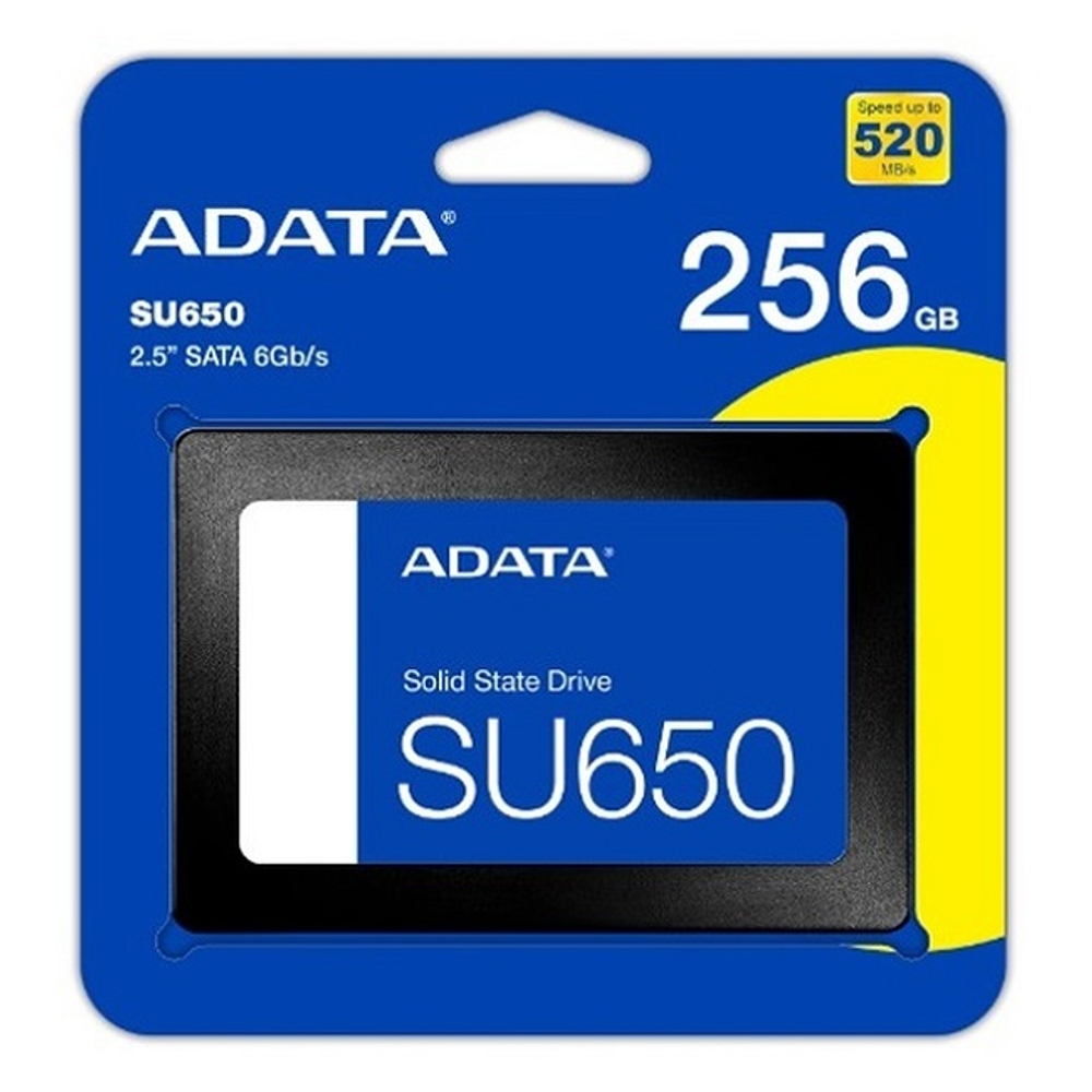 Жесткий диск SSD 2.5" 256Gb ADATA Ultimate SU650, 520/450MBs, 75000 IOPS, TLC 3D NAND, SATA-III (ASU650SS-256GT-R)