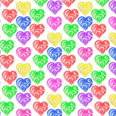 Multicolored hearts pattern