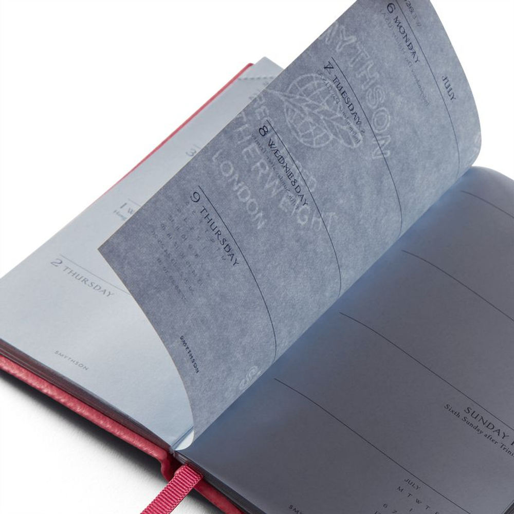 Smythson Ежедневник 2026 Panama Weekly Diary with Pocket, Navy