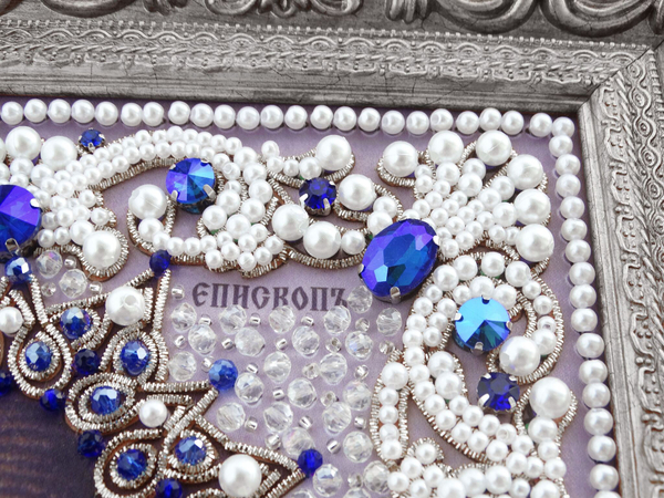 ЖС-15-СС Набор для вышивания хрустальными камнями Спиридон Тримифунтский (синий)