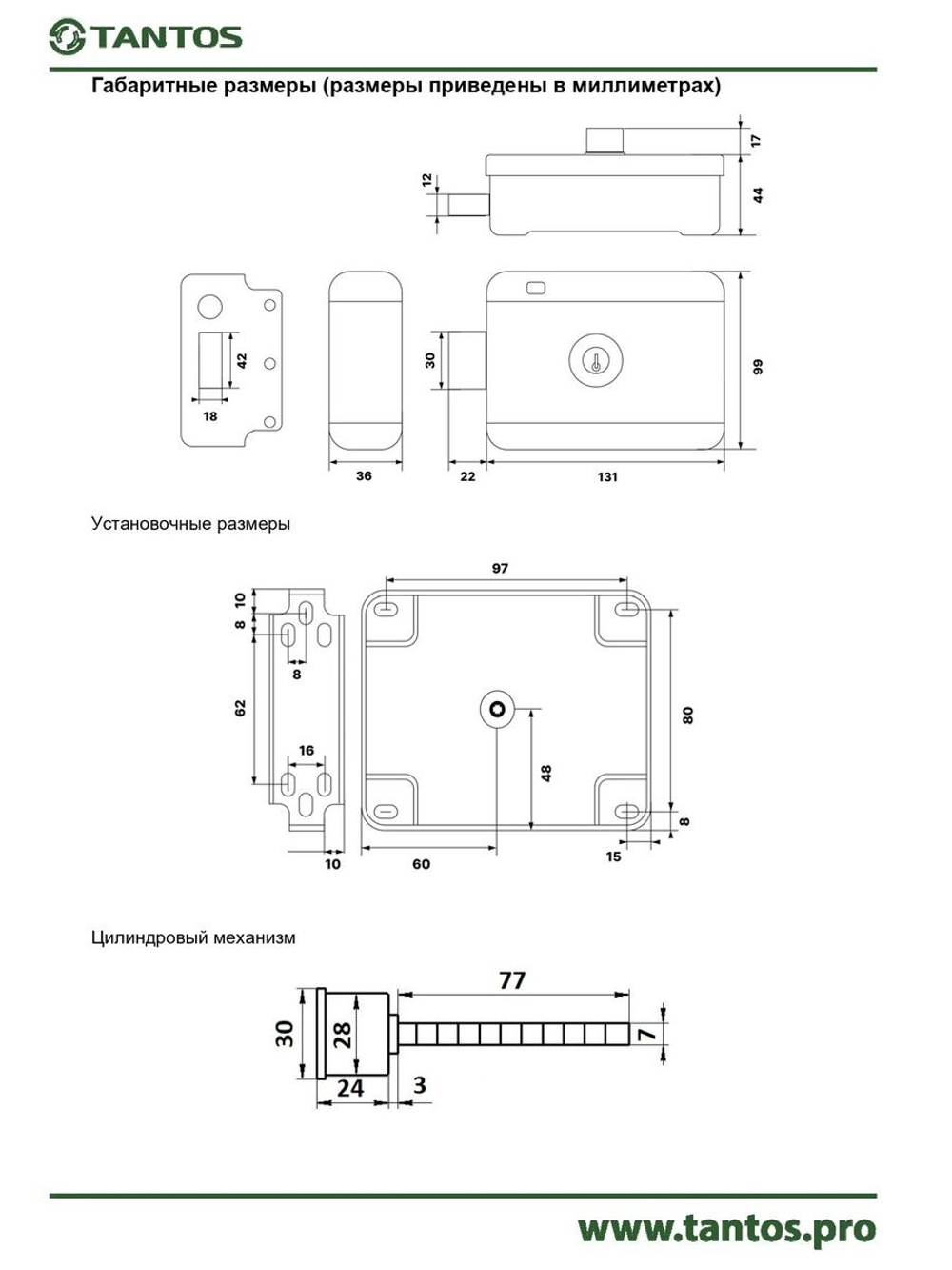 Замок электромоторный TS-elMotor