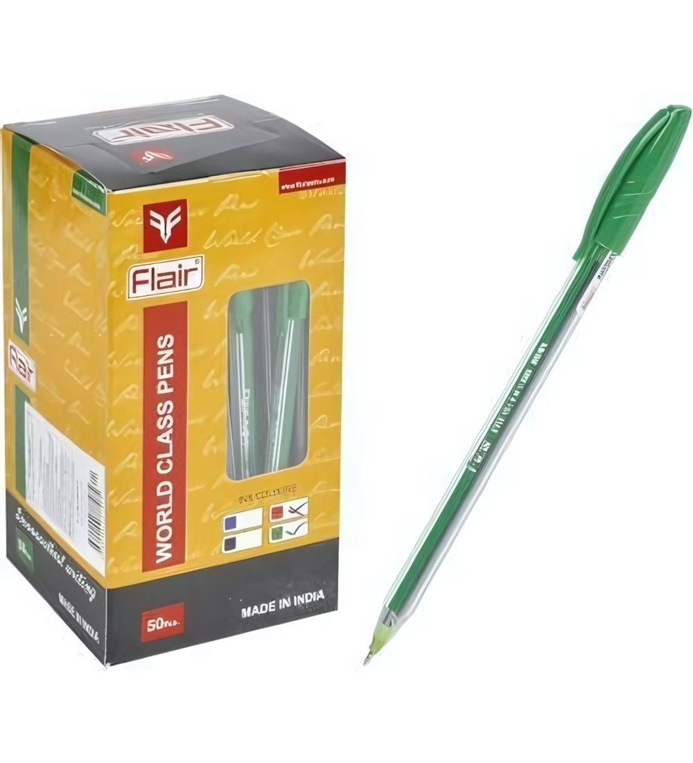 Ручка шариковая 0,5 мм, зеленая (Flair)