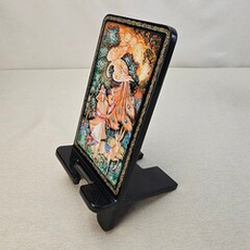 Сувенирная подставка для телефона с росписью Палех "Иван-царевич и жар-птица"