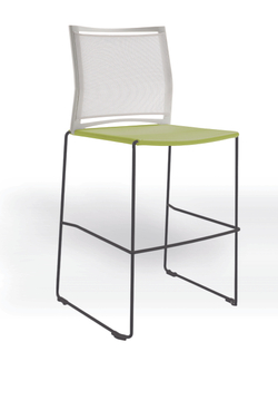 Web стул на полозьях кухонный/барный со спинкой-сеткой