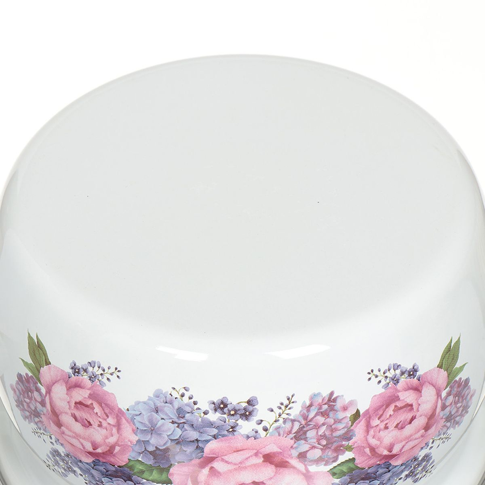 Кастрюля сталь, эмал, 1.5 л, с крыш, Сантэкс, Гортензия, 1-2415112, индукц