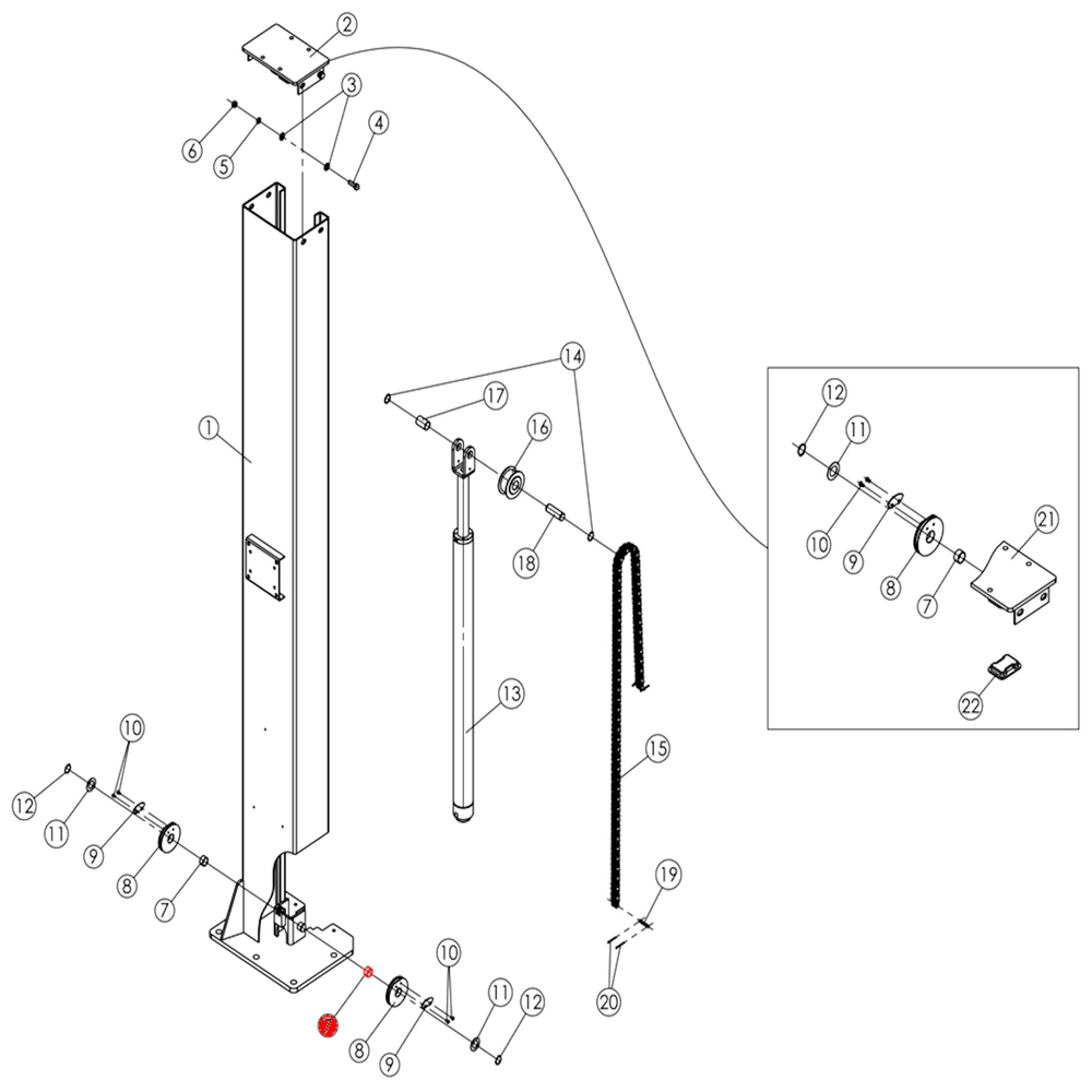 Втулка ролика троса синхронизации T4Е, T4, T4H, T4B, V2-4L, V2-4LH, V2-4LB