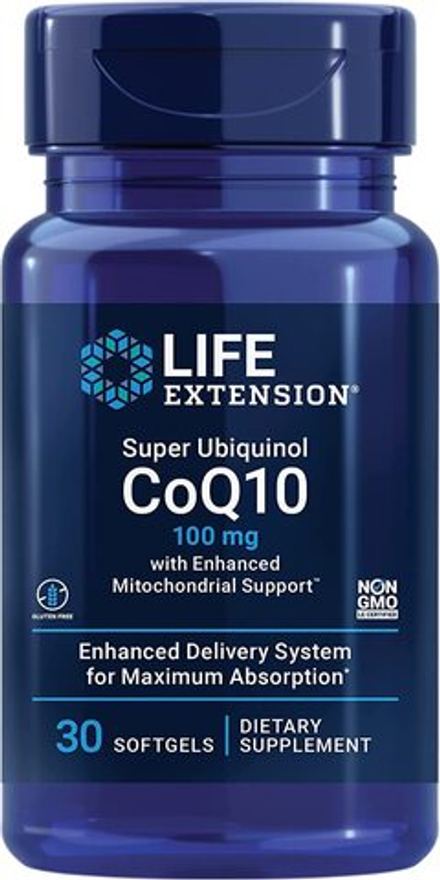 Life Extension, Суперубихинол CoQ10 100 мг с улучшенной поддержкой митохондрий, Super Ubiquinol CoQ10 100mg with Enhanced Mitochondrial Support, 30 капсул