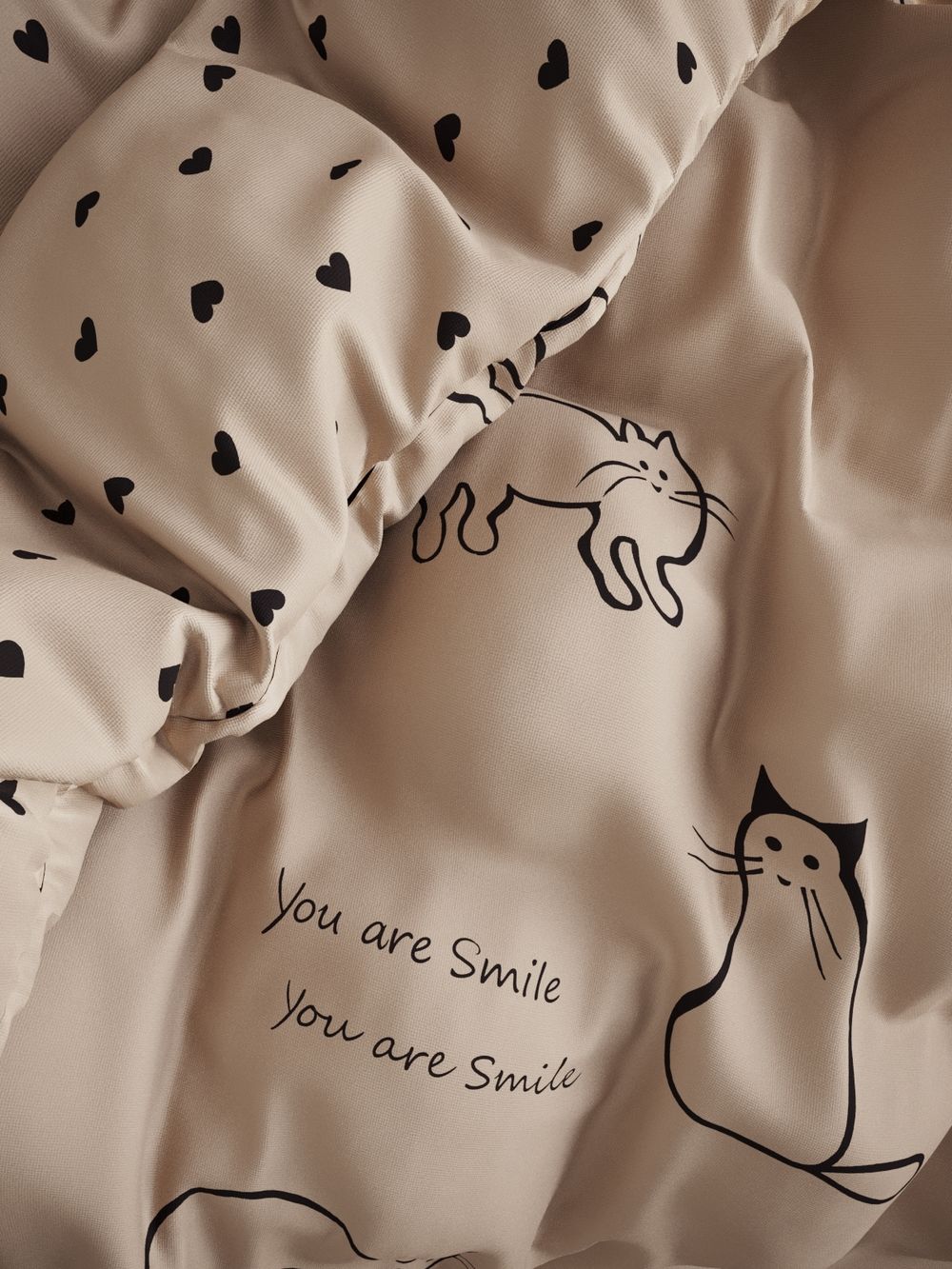 Пододеяльник перкаль Сказка "Котики (беж)/Адель" евро на молнии 200x215 см