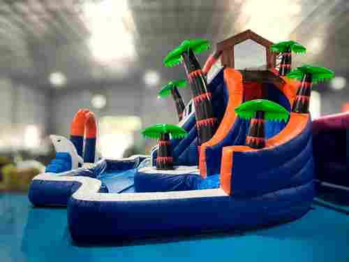 Коммерческий надувной водный батут с бассейном «Домик у моря» 10*7*5 м