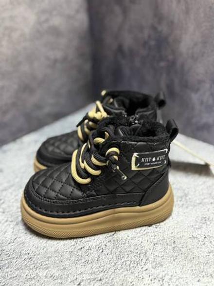 Детские кожаные ботинки на молнии и шнуровке Капитошка