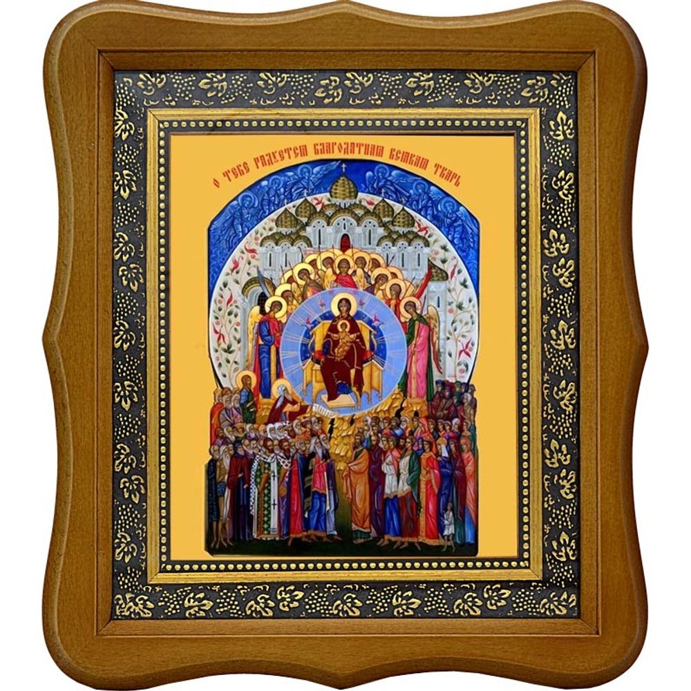 О Тебе радуется. Икона Божьей Матери на холсте.