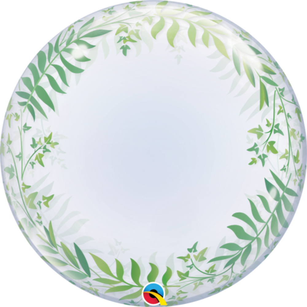К 20&#39;&#39; Сфера 3D Deco Bubble Зеленые листья Прозрачный