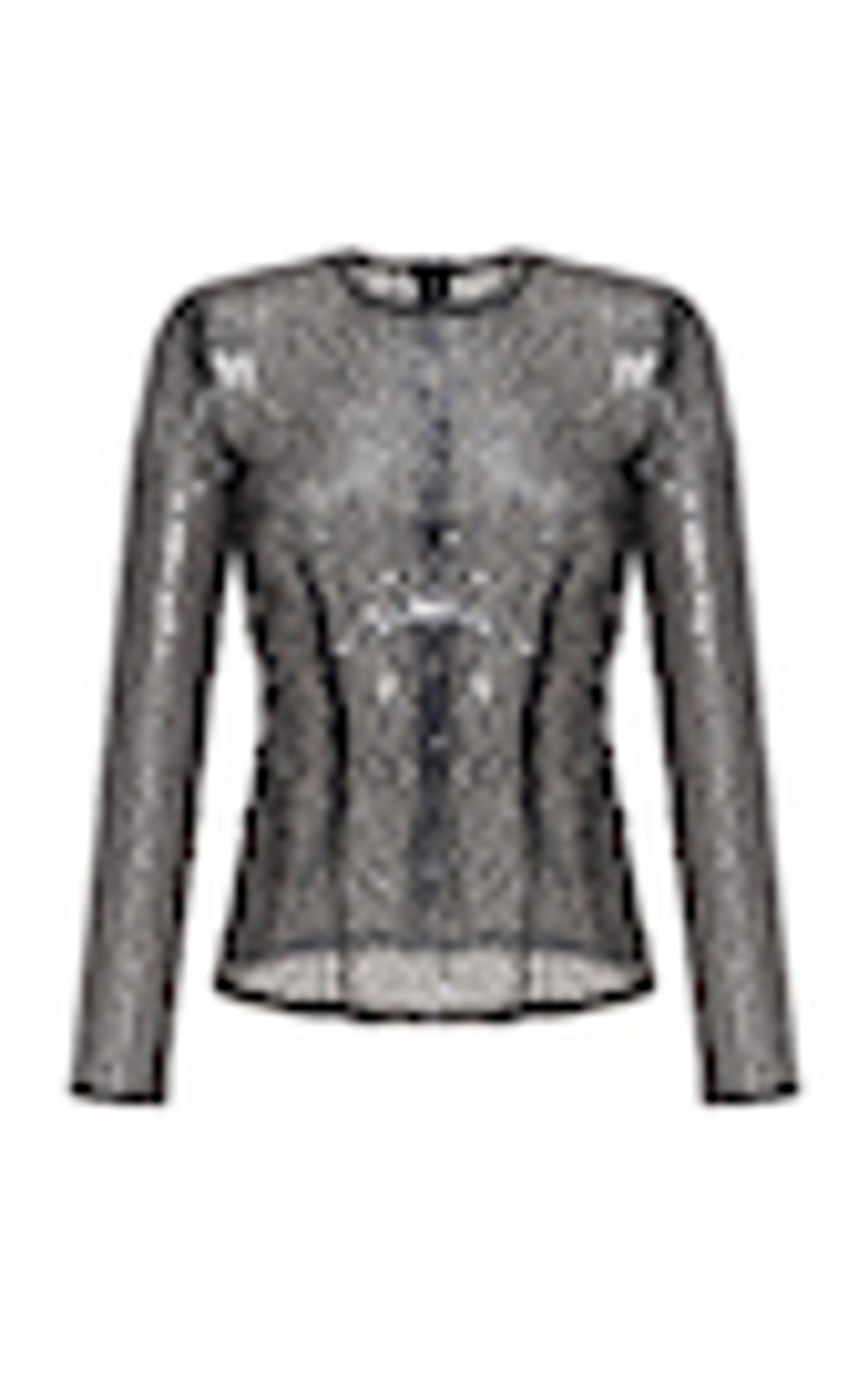 Блуза с длинными рукавами из сетки с пайетками