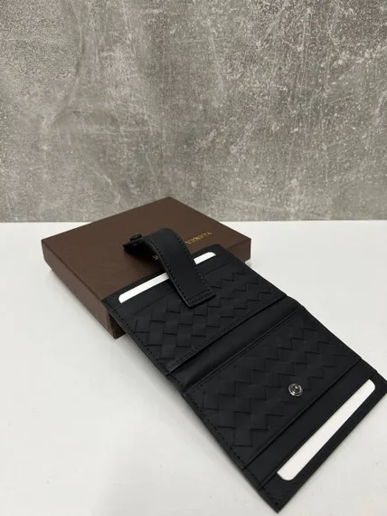 Кожаный чехол для кредитных карт Bottega Veneta черный