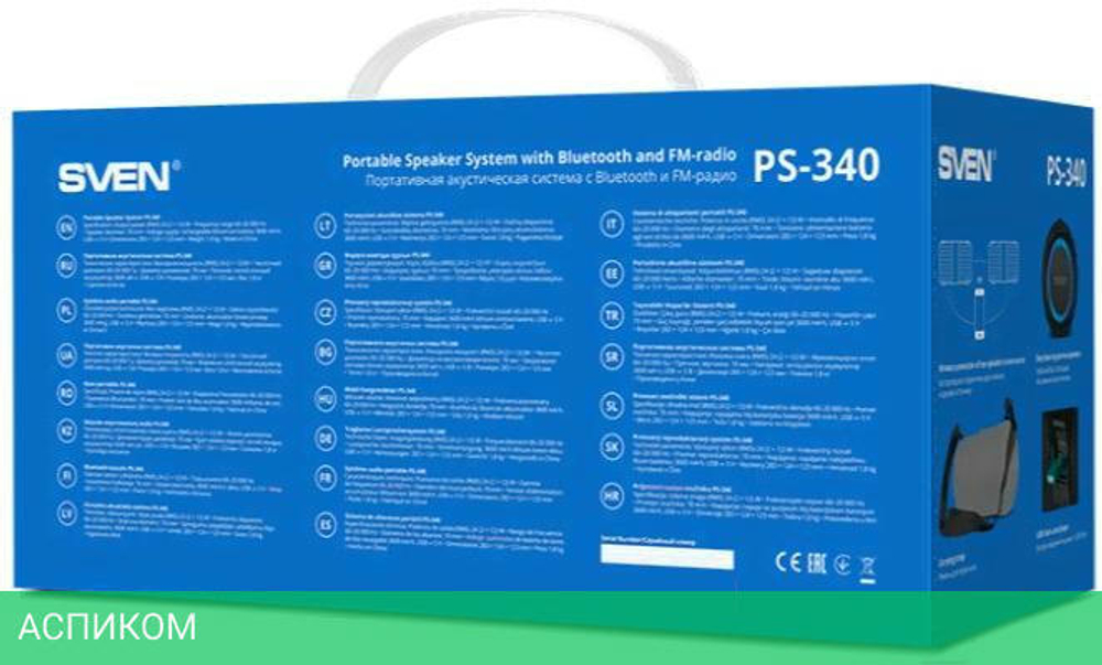 Портативная колонка Sven PS-340 черный (SV-021283)