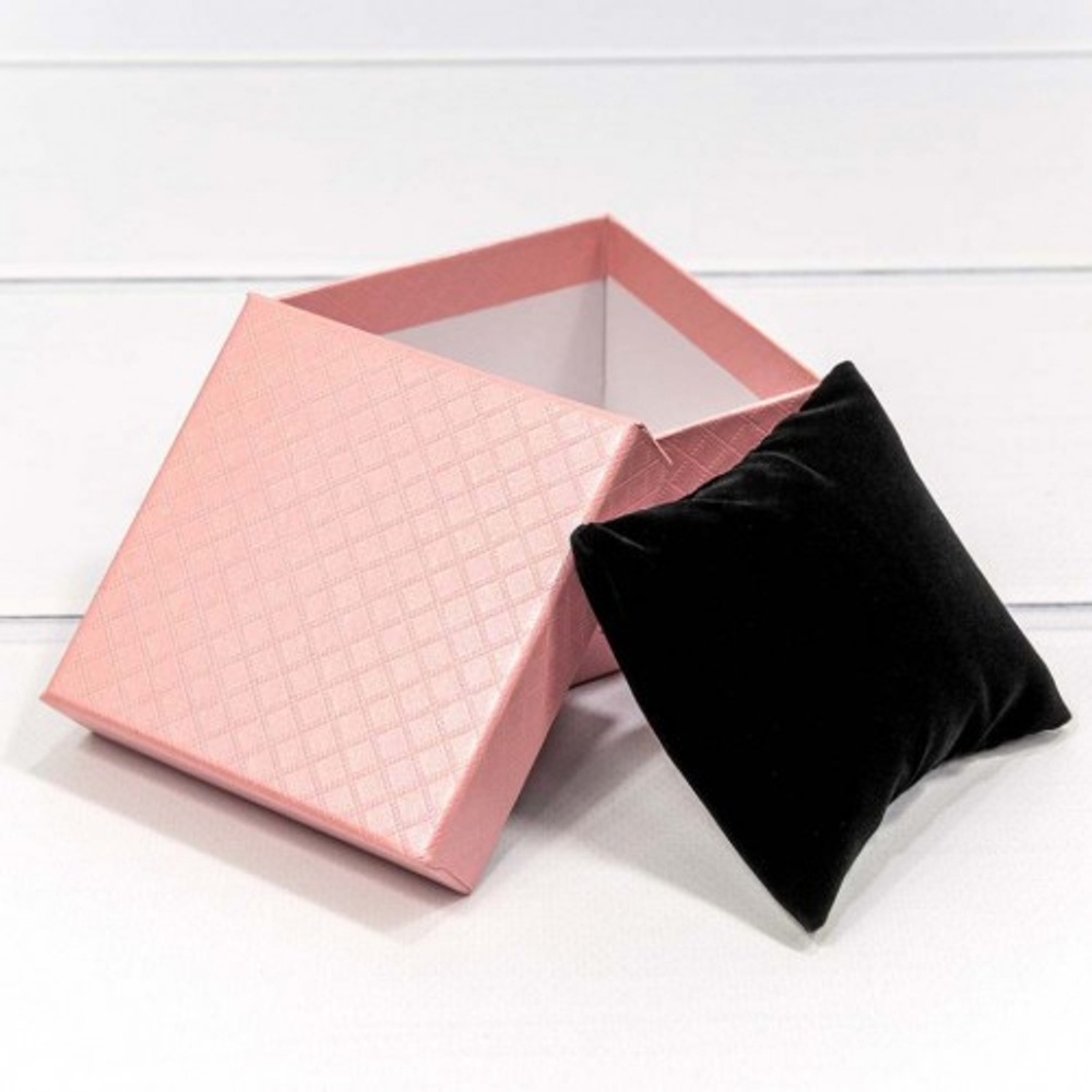 Коробка Ювелирная 9х9х5.5 см "Ромбики" (Розовый)