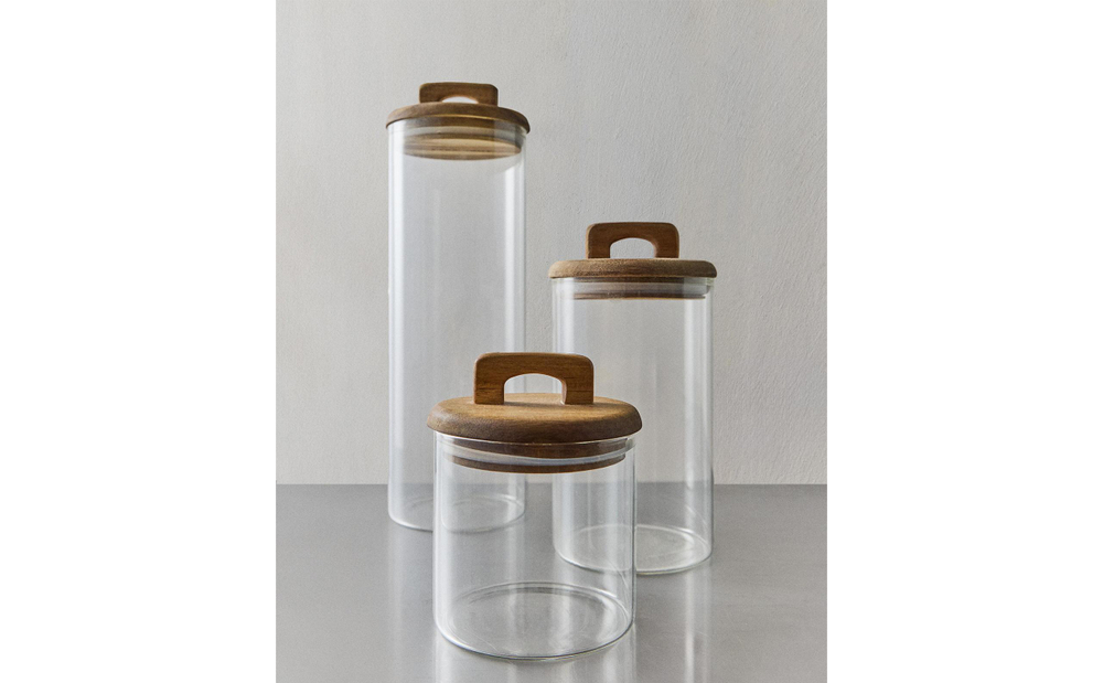 Zara Home пищевой контейнер из дерева, цвет бежевый, 13.8 см