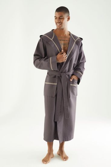 24680 Халат мужской вафельный с капюшоном Nysa Elmas Pike