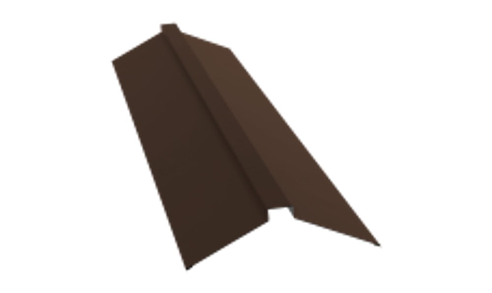 Планка конька плоского 150х40х150 матовый RAL 8017 шоколад (2м)