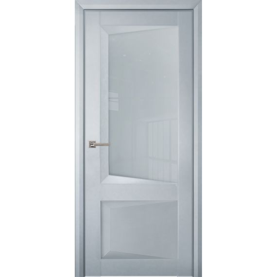 Фото межкомнатной двери экошпон Uberture Perfecto 108 barhat light grey остеклённая