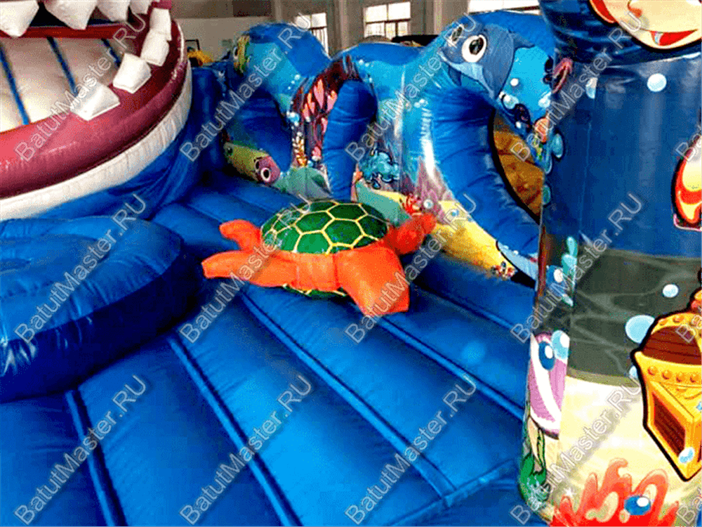 Коммерческий надувной батут "Акула-робот"