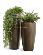 Кашпо TREEZ Effectory - Metal - Высокий конус Design - Чернёная бронза