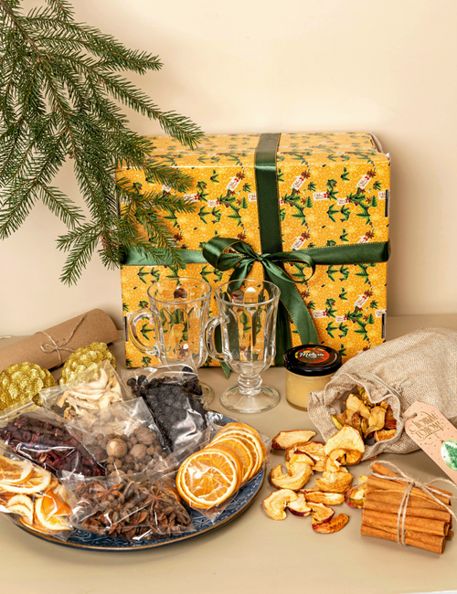 Набор "Тепла и уюта" с бокалами и пряностями, на 20-30 порций напитков