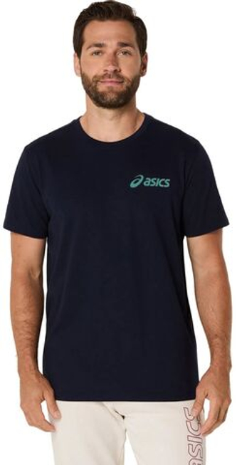 Мужская теннисная футболка Asics Chest Logo Short Sleeve - небесный
