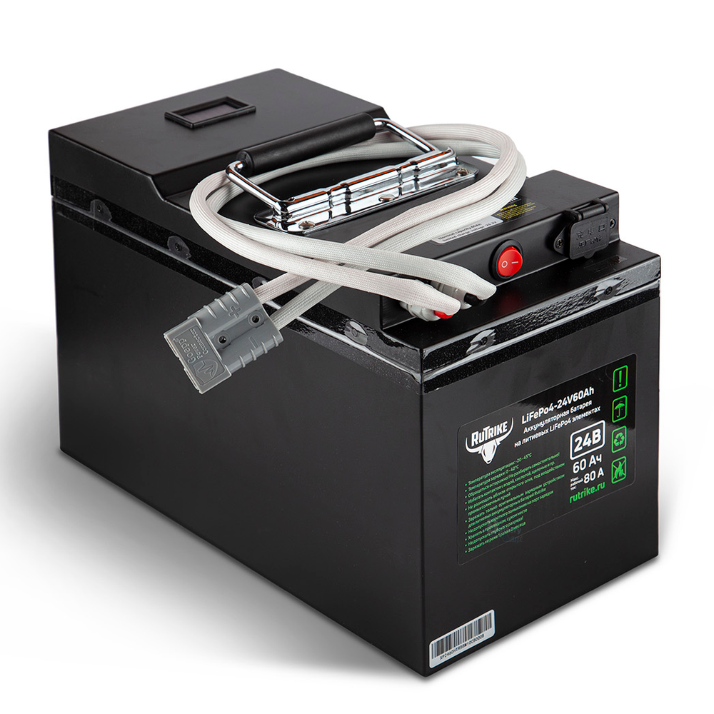 Литий-железо-фосфатный Аккумулятор RuTrike (LiFePo4) 24V60A/H(80A)