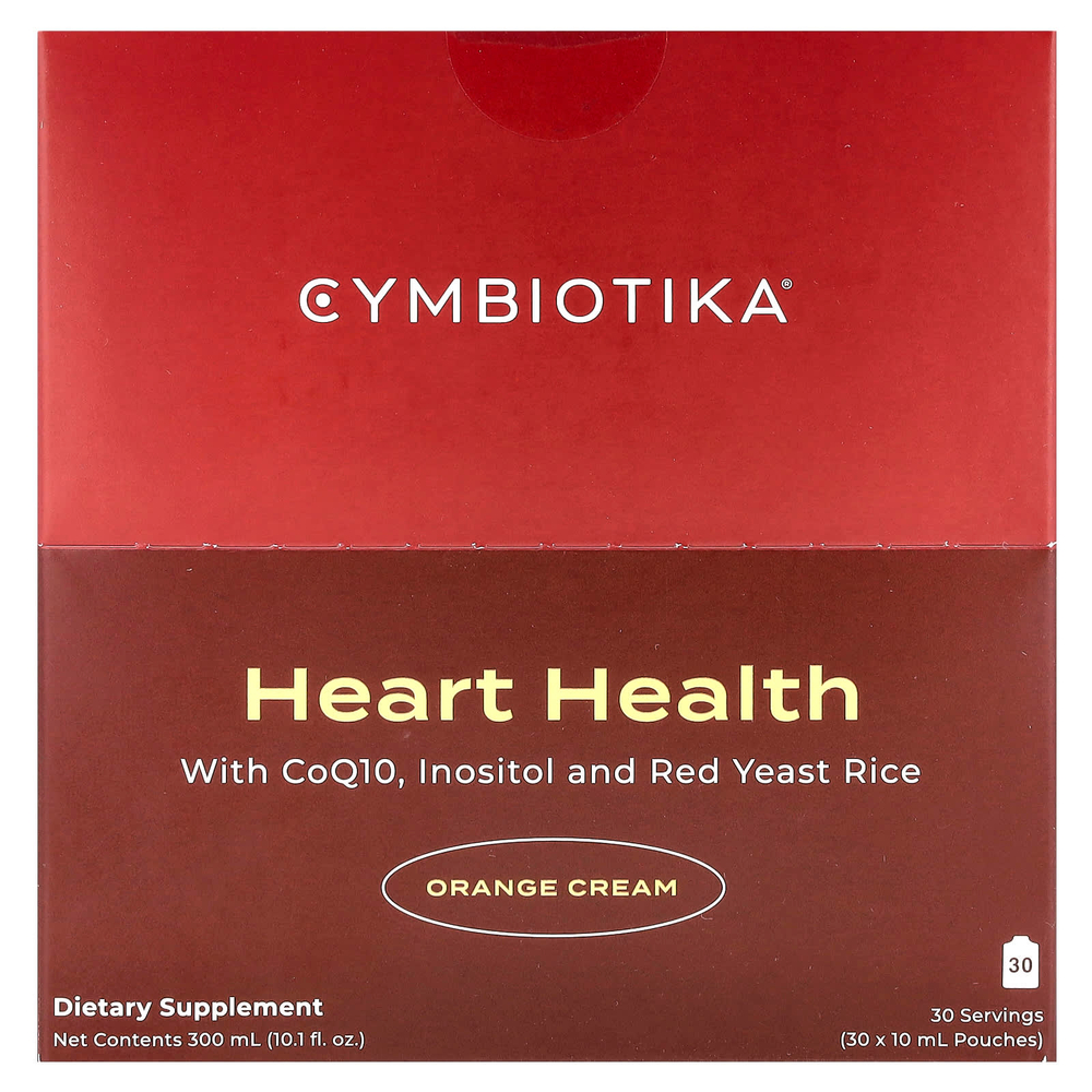 Cymbiotika, Heart Health, апельсиновый крем, 30 пакетиков по 10 мл (0,3 жидк. Унции)
