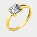 Помолвочное кольцо для женщин из желтого золота 585 пробы с фианитами (арт. 001-0371-0001-051)