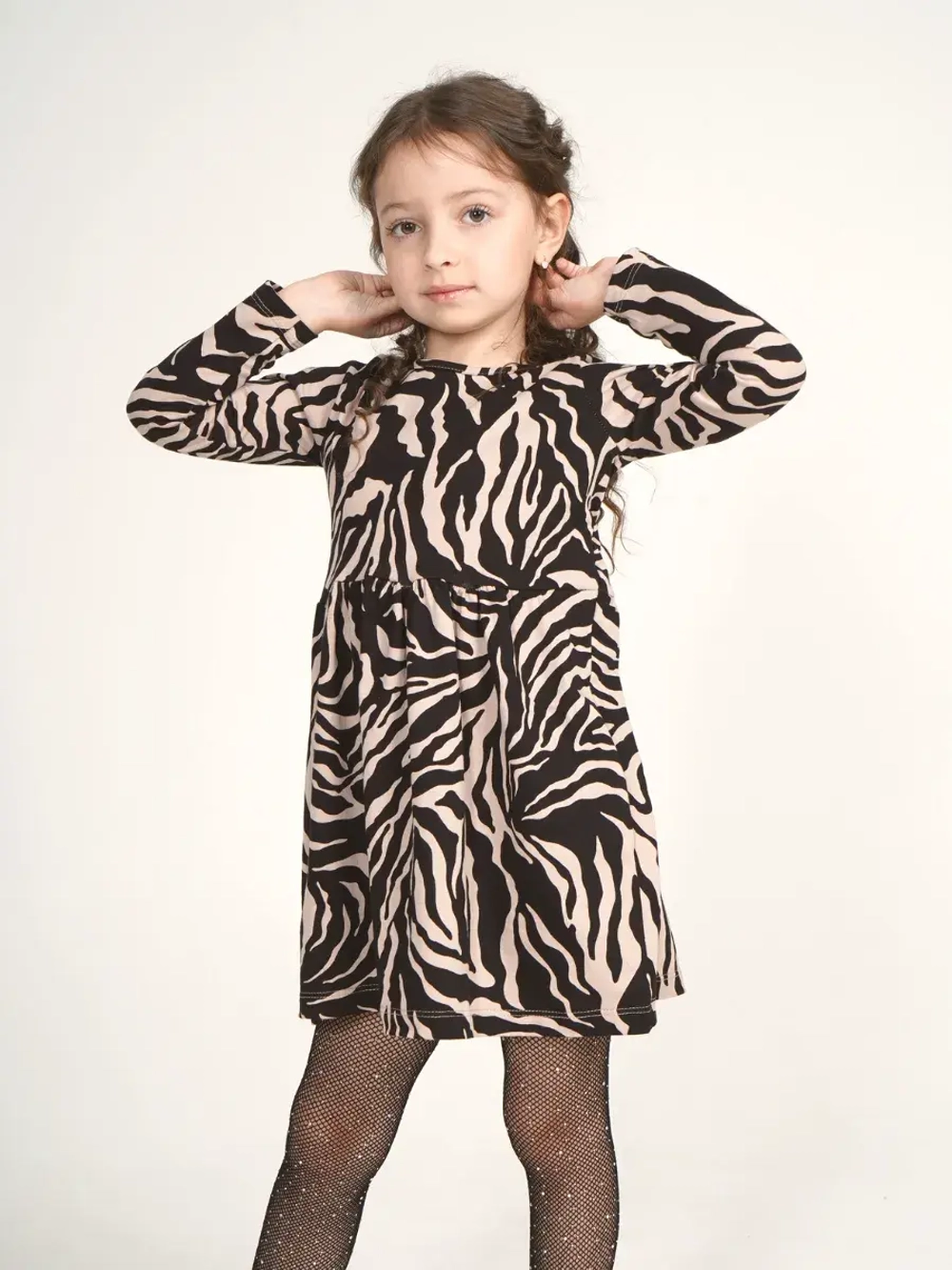 Платье в садик с длинным рукавом