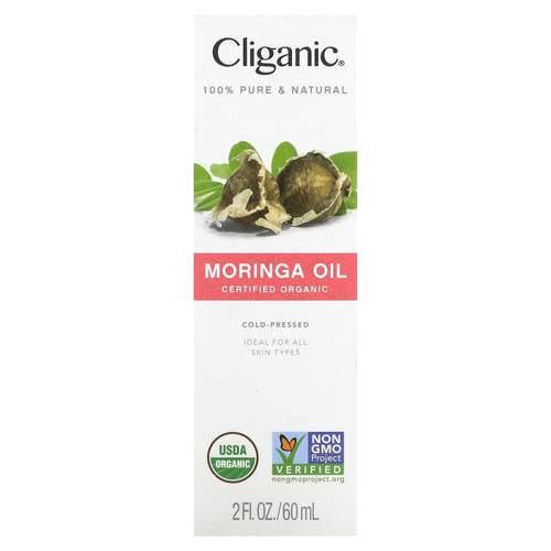 Cliganic, 100% чистое и натуральное, масло моринги, 60 мл (2 жидк. унц.)